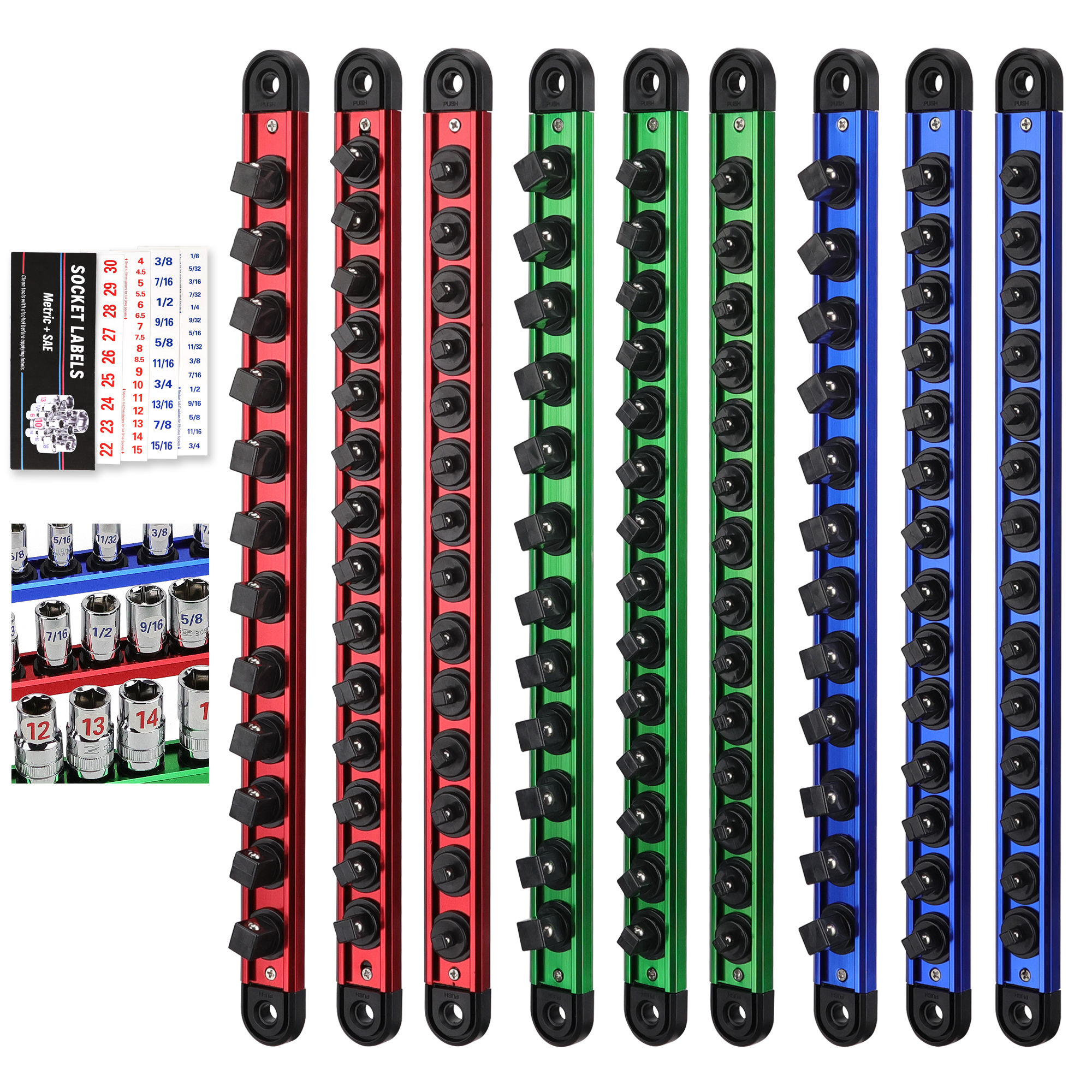 Magnetic Parts Tray - SEDY 9PC Magnetic Socket Holder Organizer
